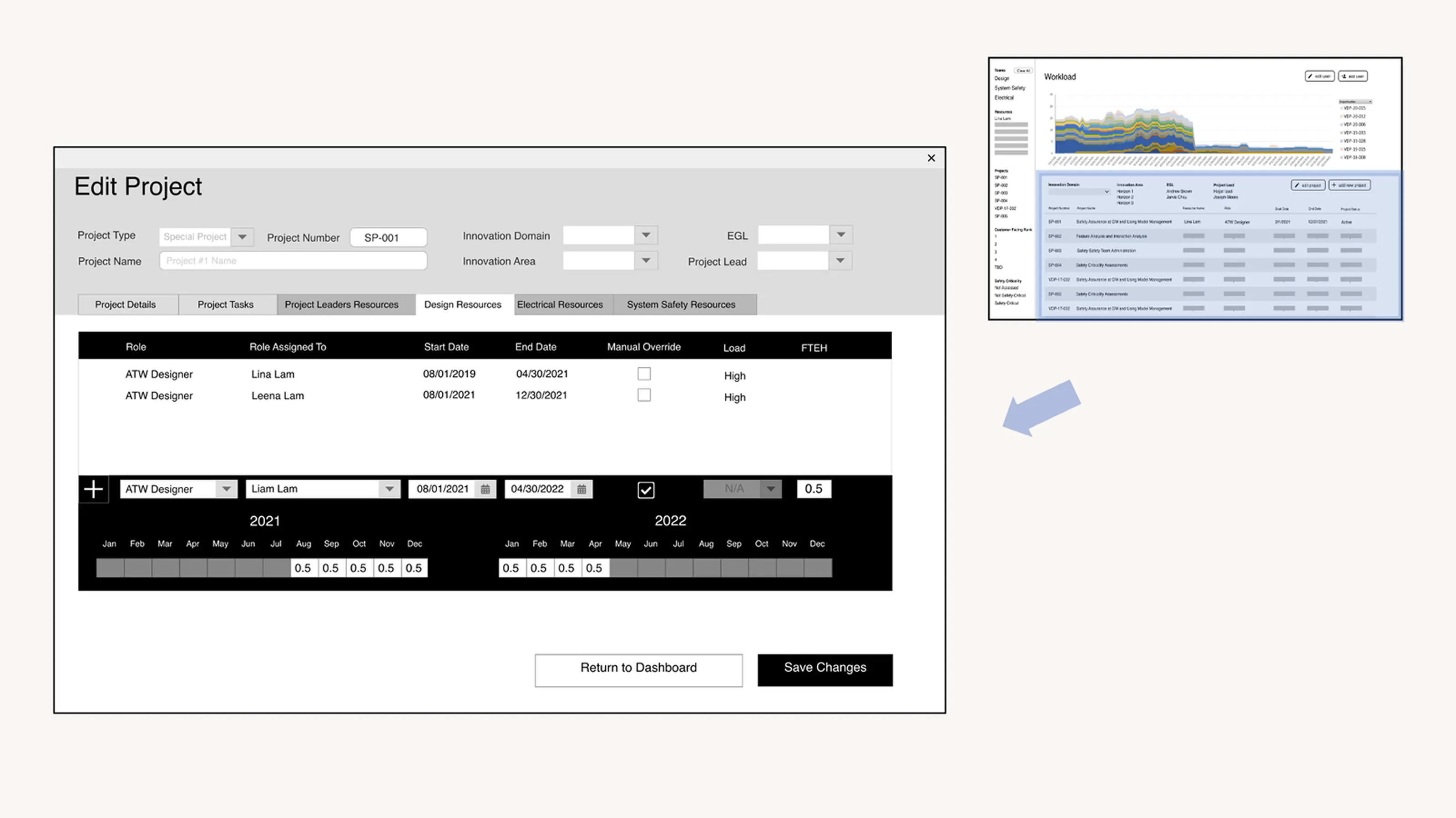 High-fidelity design of multi-member assignment interface